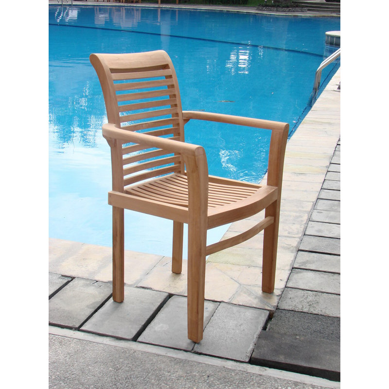 Teak Smith Mas Stacking Teak Patio Dining Chair Wayfair